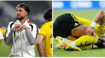 أول ظهور لـ وسام أبوعلي بالعكازات بعد إصابته بالرباط الصليبي